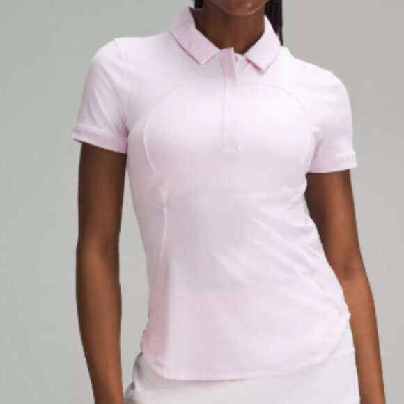 Lululemon Quick-Dry Short-Sleeve Polo Shirt - Light‎ Pink - Picture 3 of 13